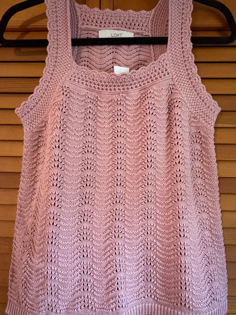 LOFT Dusty Rose Knit Sleeveless Scoop Neck Tank
